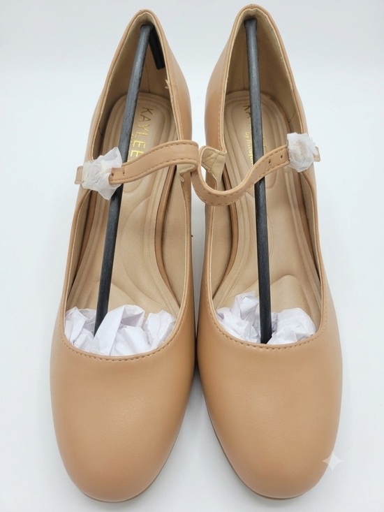 KAYLEEN By Los Angeles Shoes - KAYLEEN By Los Angeles Nude Tan Mary Jane Heels
